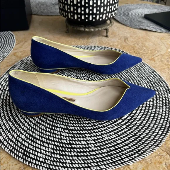 Sophia Webster Blue Suede Flats, Sz 371/2