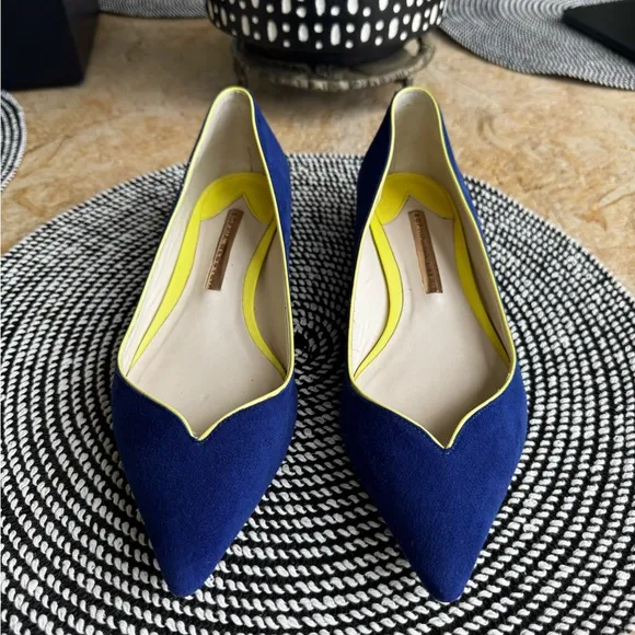Sophia Webster Blue Suede Flats, Sz 371/2