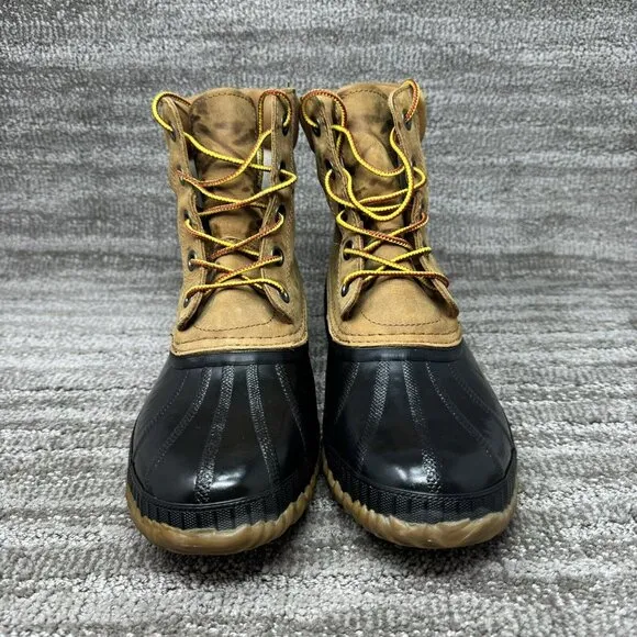 Sorel Cheyanne II NM1704-224 Leather Duck Boots Men's Size 9 Brown Lace