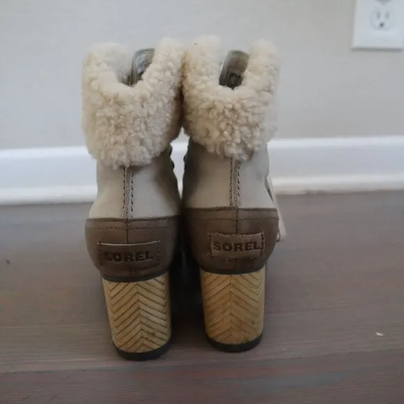Sorel Jayne Shearling Collar Ankle Boots Size 7