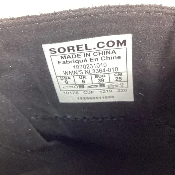 SOREL Joan Of Arctic Wedge ll Zip Nubuck Leather Boots Black