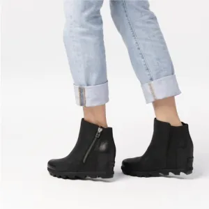 SOREL Joan Of Arctic Wedge ll Zip Nubuck Leather Boots Black