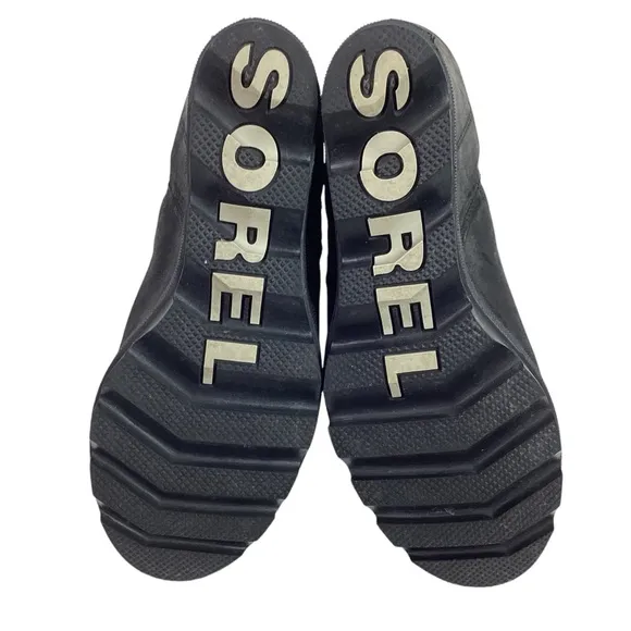 SOREL Joan Of Arctic Wedge ll Zip Nubuck Leather Boots Black