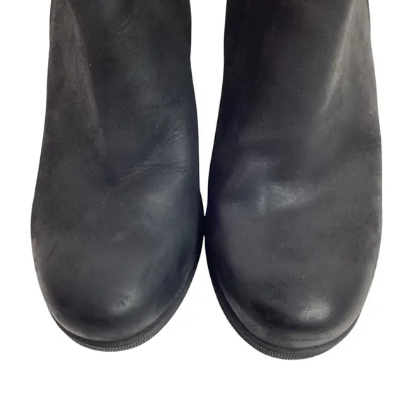 SOREL Joan Of Arctic Wedge ll Zip Nubuck Leather Boots Black