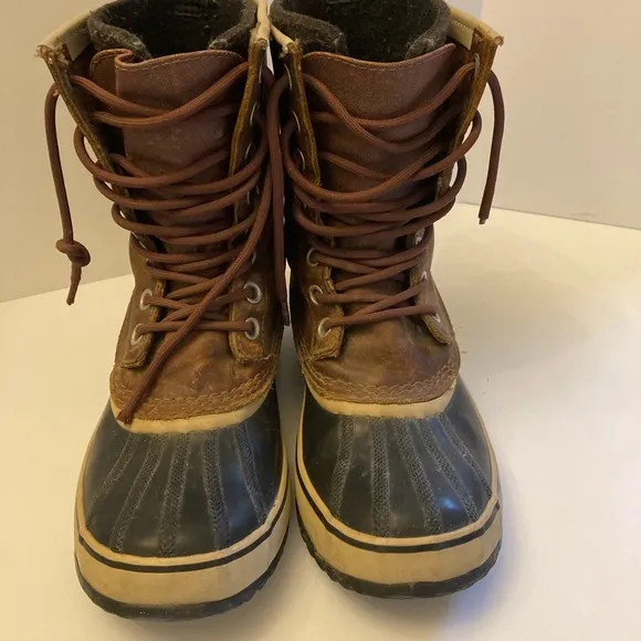 SOREL LTR 1964 Brown Leather Shaft Wool Lined Boots Women’s Size 9.5