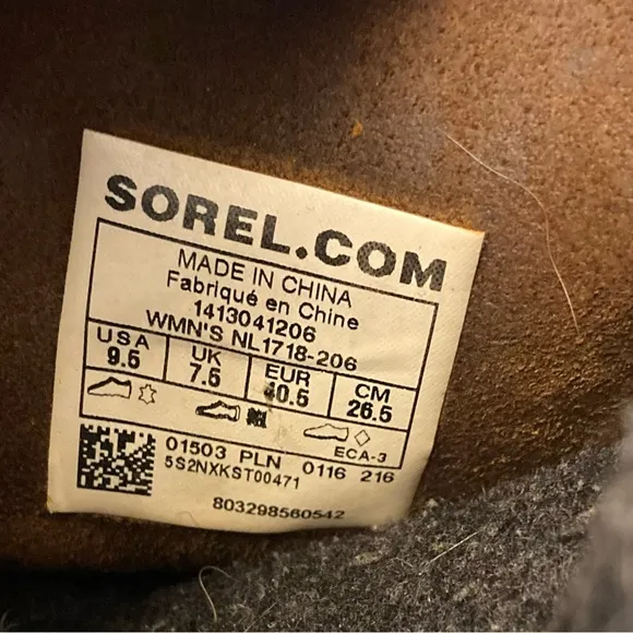 SOREL LTR 1964 Brown Leather Shaft Wool Lined Boots Women’s Size 9.5