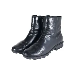 Sorel Women’s Emilie II US 8,5 Black Patent Leather Side Zip Ankle Boots Booties