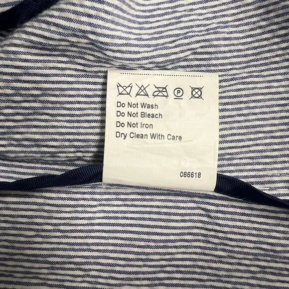 Southern Proper Gentleman's Jacket: Ticking Stripe Seersucker Blue White 44L