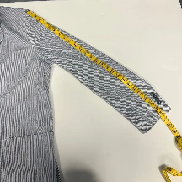 Southern Proper Gentleman's Jacket: Ticking Stripe Seersucker Blue White 44L