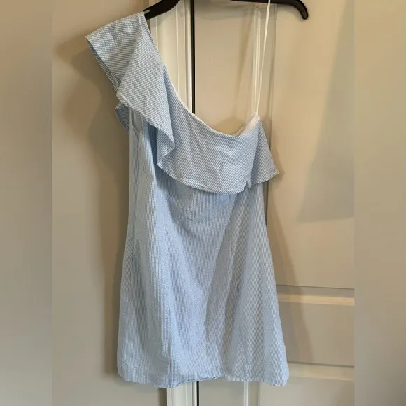 Southern Tide Josephine Seersucker Dress in Boat Blue