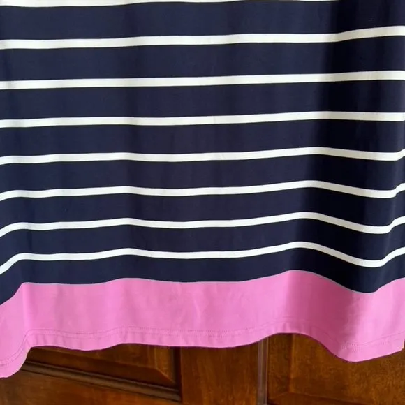 Southern Tide Navy Stripe Long Sleeve Dress/ Pink stripe- size Small