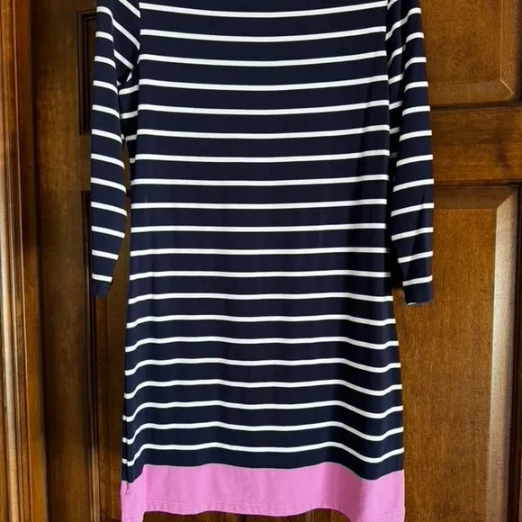 Southern Tide Navy Stripe Long Sleeve Dress/ Pink stripe- size Small
