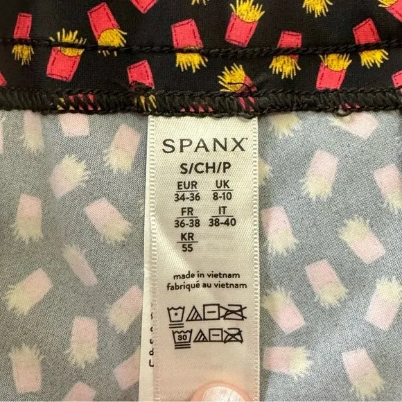 Spanx New Size S Fry Days Sunshine Shorts 4&quot; Inseam UPF 50  French Fries Print