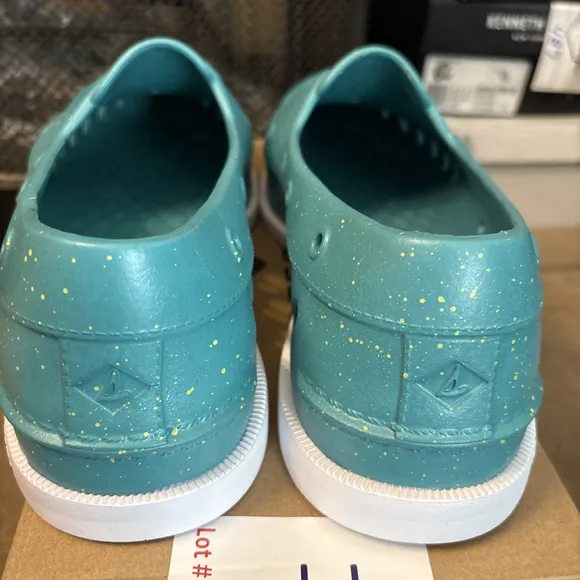 Sperry A/O Float NWB Speckle Teal Boat Shoes Size 13 M Men Rare Color