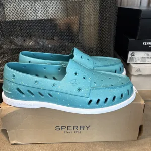 Sperry A/O Float NWB Speckle Teal Boat Shoes Size 13 M Men Rare Color