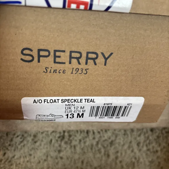 Sperry A/O Float NWB Speckle Teal Boat Shoes Size 13 M Men Rare Color