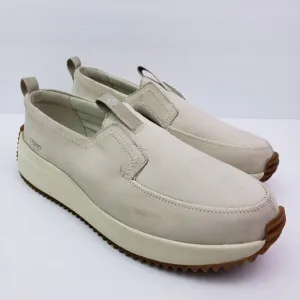 Sperry Boat Runner Mens Size 11.5 Bone Beige Leather Slip On Casual Loafer Shoes