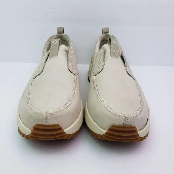 Sperry Boat Runner Mens Size 11.5 Bone Beige Leather Slip On Casual Loafer Shoes