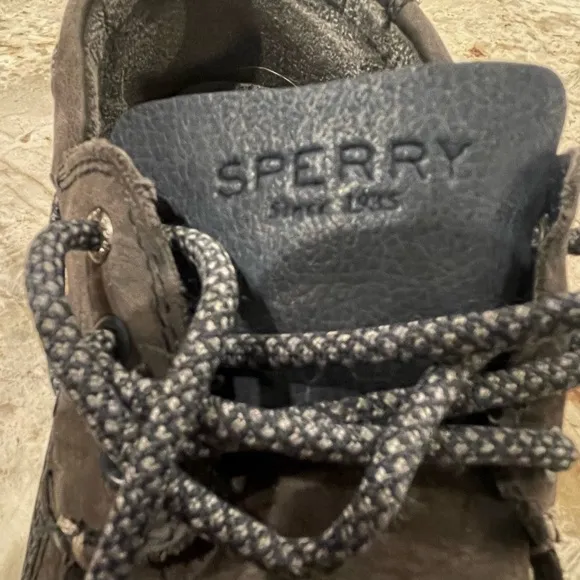 Sperry Boys Gamefish Boat Shoes Blue / Gray Top sider Size 5.5M Slip on Leather
