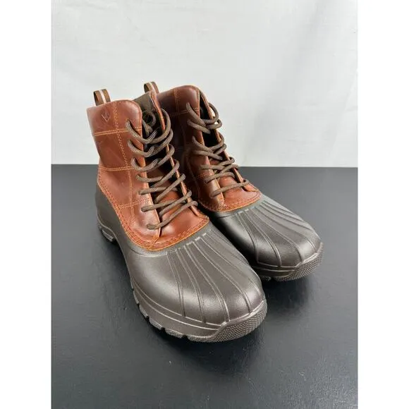 Sperry Duck Float Brown Leather Boots NEW Men's Size 8