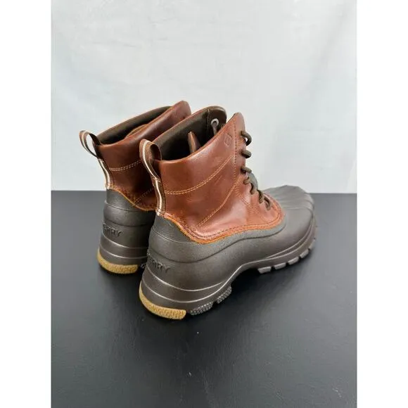 Sperry Duck Float Brown Leather Boots NEW Men's Size 8