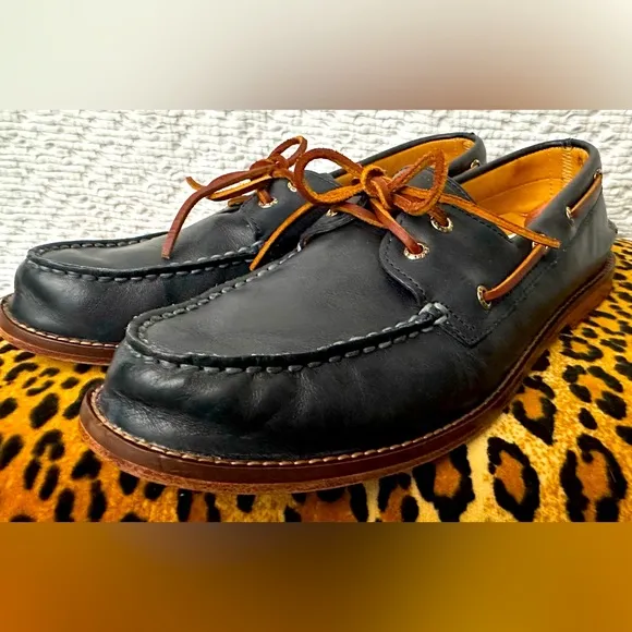 Sperry Gold Cup A/O 2-Eye Leather Sole Men's Shoes in Wild Blue Sz 11.5