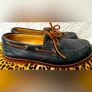 Sperry Gold Cup A/O 2-Eye Leather Sole Men's Shoes in Wild Blue Sz 11.5