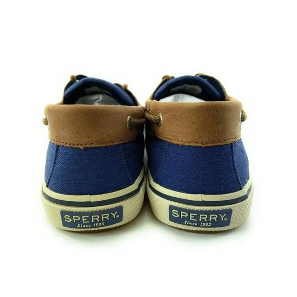 Sperry Men's Halyard 2-Eye Leather Navy Slip On Boat Shoes STS22766 Size 8 Wide