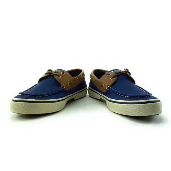 Sperry Men's Halyard 2-Eye Leather Navy Slip On Boat Shoes STS22766 Size 8 Wide