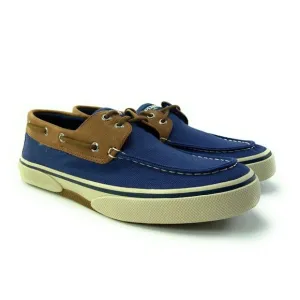 Sperry Men's Halyard 2-Eye Leather Navy Slip On Boat Shoes STS22766 Size 8 Wide