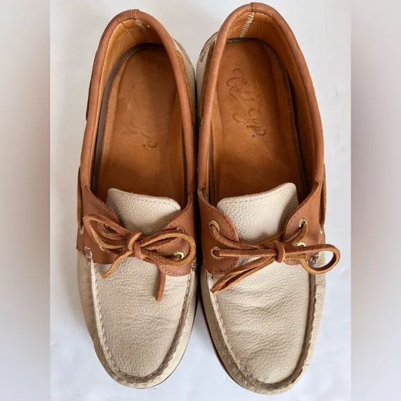 Sperry Mocassin US 11.5 M Gold Cup 2 Eye Men's Boat Shoes Tan Two-toned