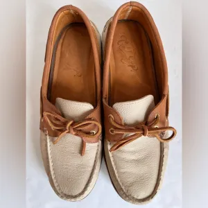 Sperry Mocassin US 11.5 M Gold Cup 2 Eye Men's Boat Shoes Tan Two-toned