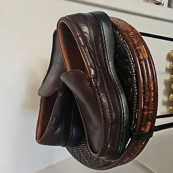 Sperry Top Sider Brown Leather Boat Loafers 10.5M slip on pebbled leathers