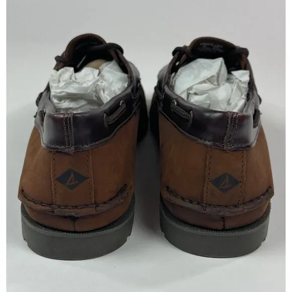 Sperry Top-Sider Leeward Brown Buck Mens 15 Medium Leather Boat Shoes 0777896
