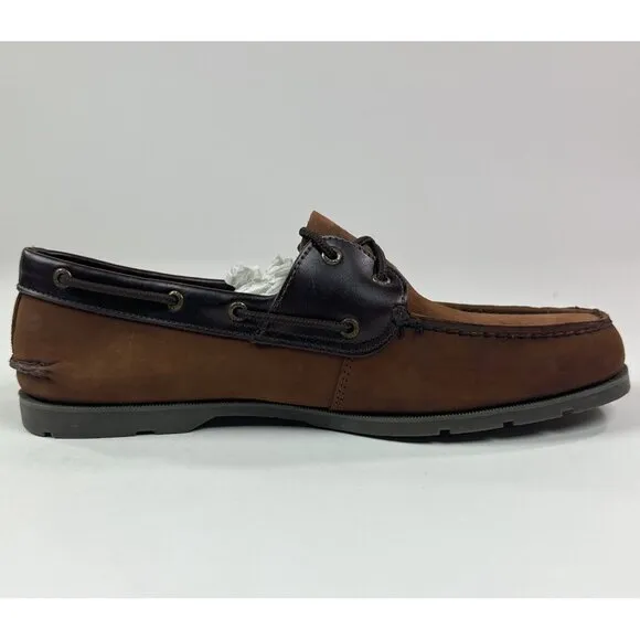 Sperry Top-Sider Leeward Brown Buck Mens 15 Medium Leather Boat Shoes 0777896