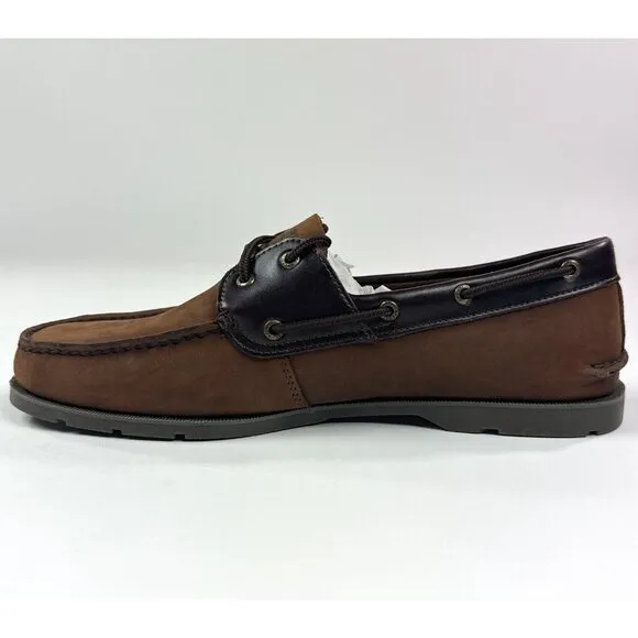 Sperry Top-Sider Leeward Brown Buck Mens 15 Medium Leather Boat Shoes 0777896