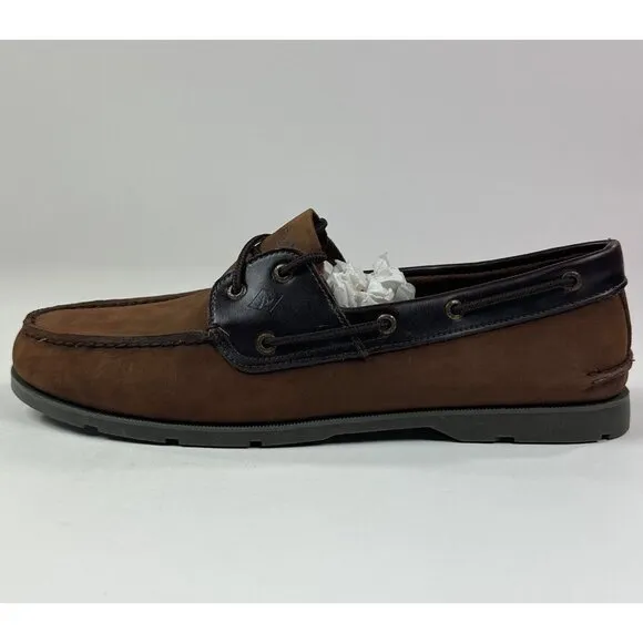 Sperry Top-Sider Leeward Brown Buck Mens 15 Medium Leather Boat Shoes 0777896