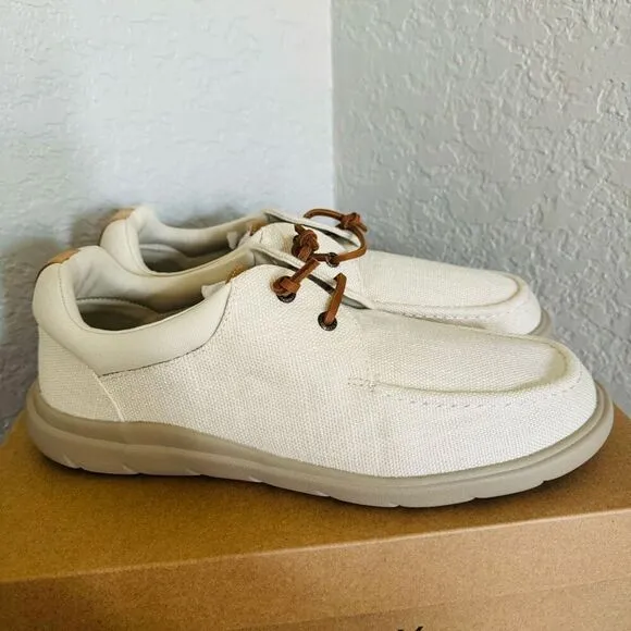 SPERRY TOP-SIDER Men's Captains Moc Toe Hemp Boat  Shoe, Size 10, Ivory, NWT