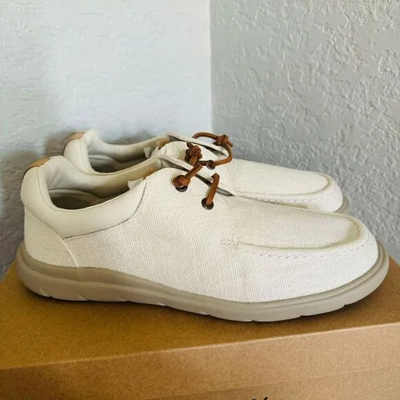 SPERRY TOP-SIDER Men's Captains Moc Toe Hemp Boat  Shoe, Size 11.5, Ivory, NWT