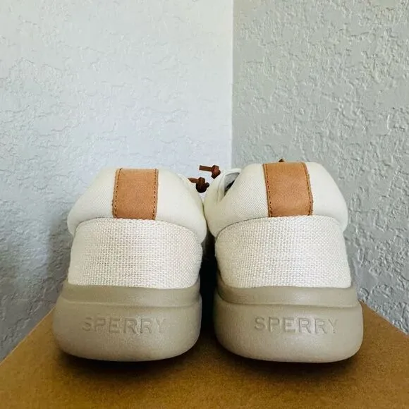 SPERRY TOP-SIDER Men's Captains Moc Toe Hemp Boat  Shoe, Size 13, Ivory, NWT