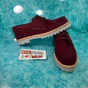 Sperry Top Sider Men’s Red Low Top Casual Vibram Sole Wool Boat Shoes Size 10.5