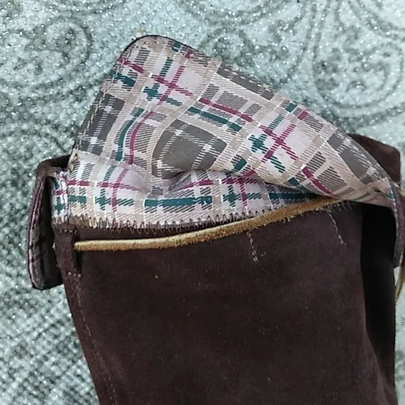Sperry Top-Sider Plaid Accent Nice Below Knee Leather Boots