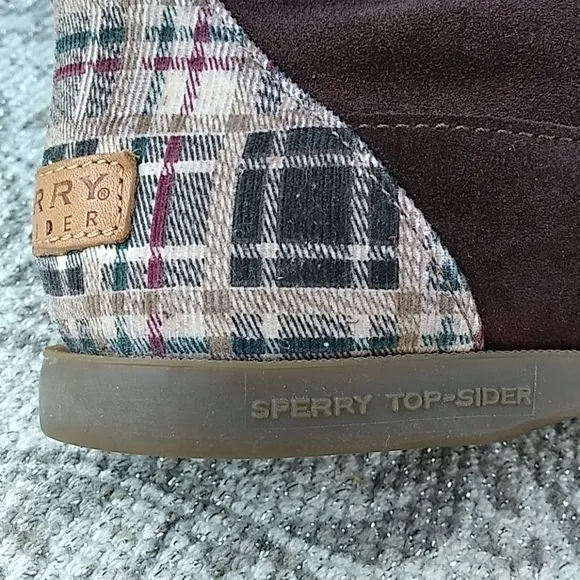 Sperry Top-Sider Plaid Accent Nice Below Knee Leather Boots