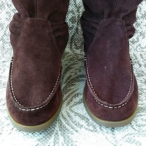 Sperry Top-Sider Plaid Accent Nice Below Knee Leather Boots