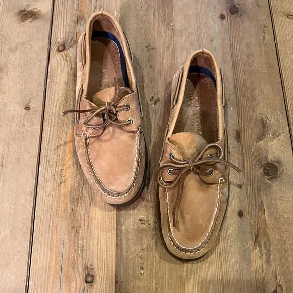 Sperry Topsiders Men's Royal Brown Leather Boat Shoes Size 11