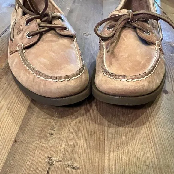 Sperry Topsiders Men's Royal Brown Leather Boat Shoes Size 11