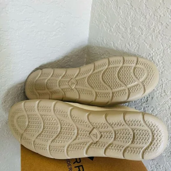 SPERRY TOP-SIDER Men's Captains Moc Toe Hemp Boat  Shoe, Size 10.5, Ivory, NWT