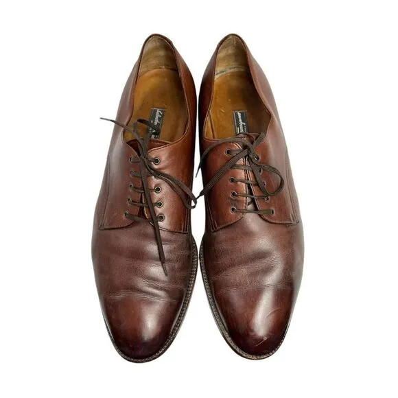 Sslvatore Ferragamo Men’s Brown Leather Derby Dress Shoes Size 13 D