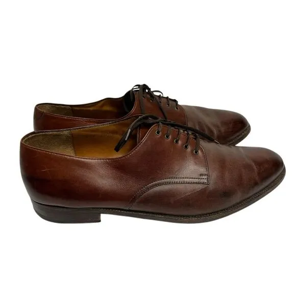 Sslvatore Ferragamo Men’s Brown Leather Derby Dress Shoes Size 13 D