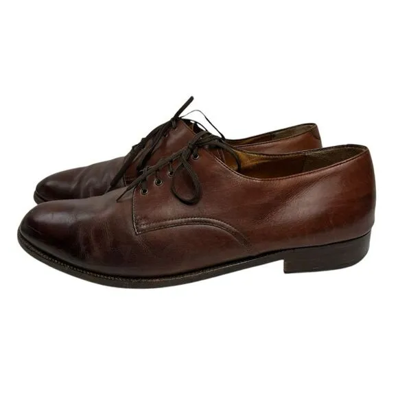 Sslvatore Ferragamo Men’s Brown Leather Derby Dress Shoes Size 13 D